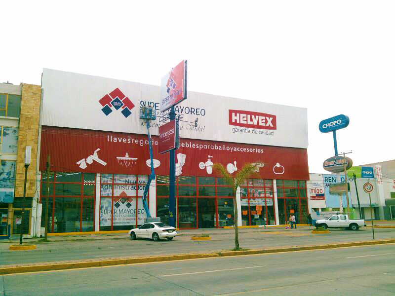 Rotulación de fachada comercial Helvex Rotulación de fachada comercial Helvex